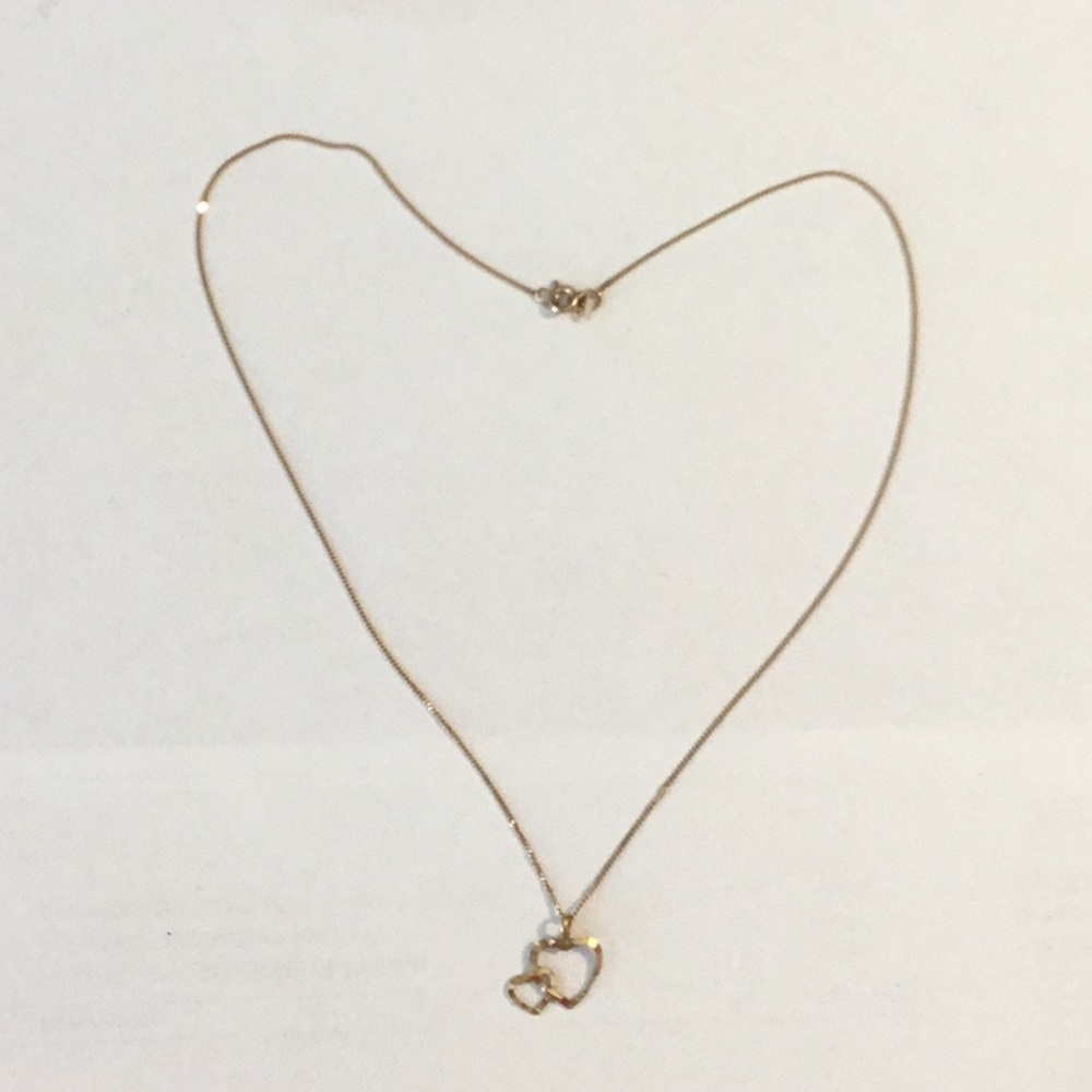 Double Heart necklace 10K.